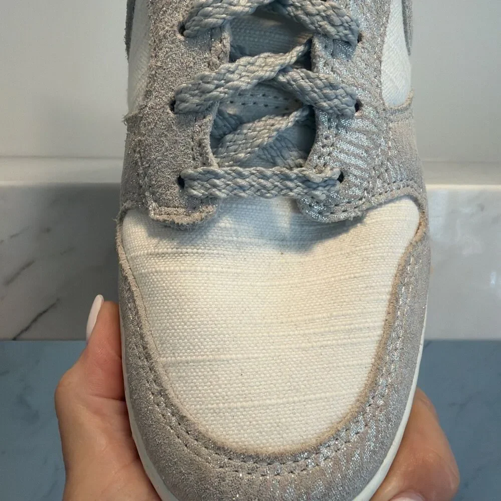 Nike Dunk Sky High Vintage Sail Metallic Silver Women’s Sneaker 8.5 Vtg Tumblr